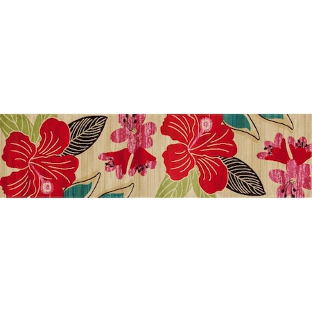 Art Carpet Art Carpet 841864117899 2 x 8 ft. Antigua Collection Hibiscus Woven Area Rug; Beige 841864117899